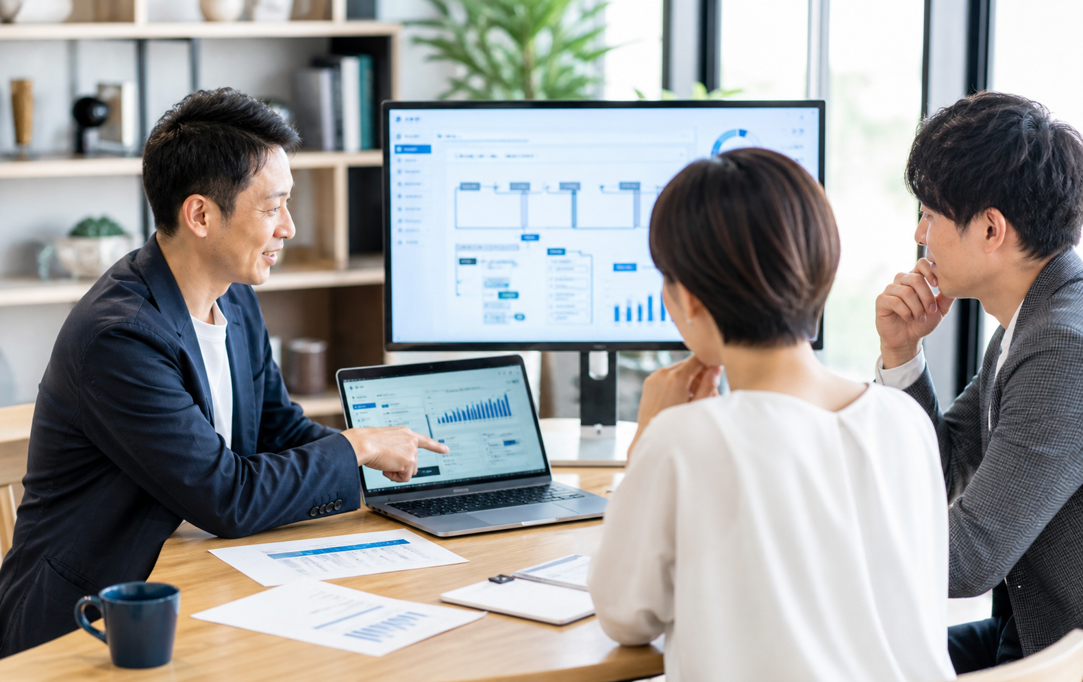 AIによる業務効率化を表現したビジュアル